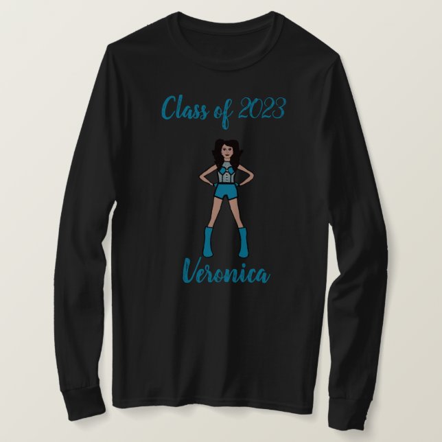 T-shirt Classe personnalisée de la jupe majorette Teal (Design devant)