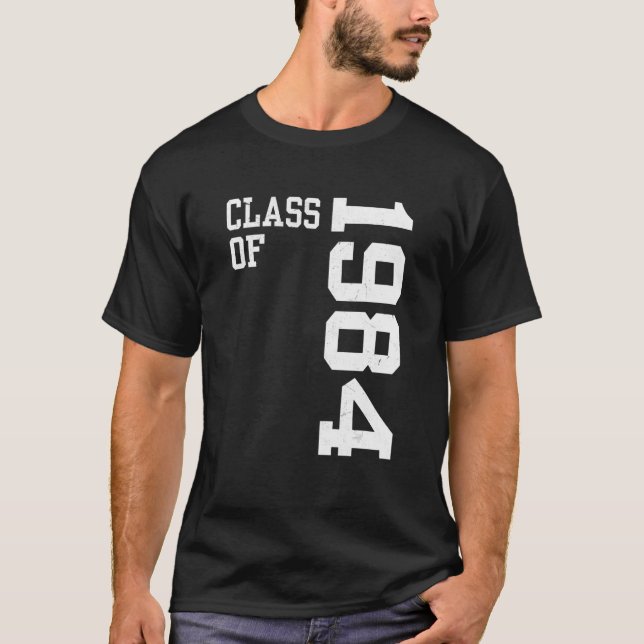 T-shirt Classe rétro de 1984 Lycée Réunion Vin (Devant)