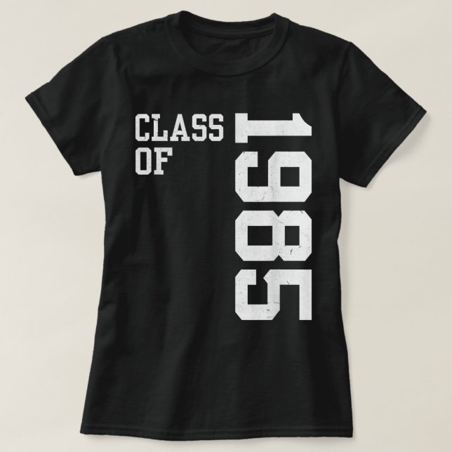 T-shirt Classe rétro de 1985 Lycée Réunion Vin (Design devant)