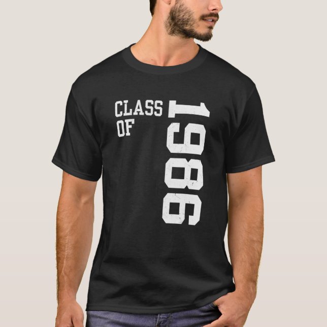T-shirt Classe rétro de 1986 Lycée Réunion Vin (Devant)