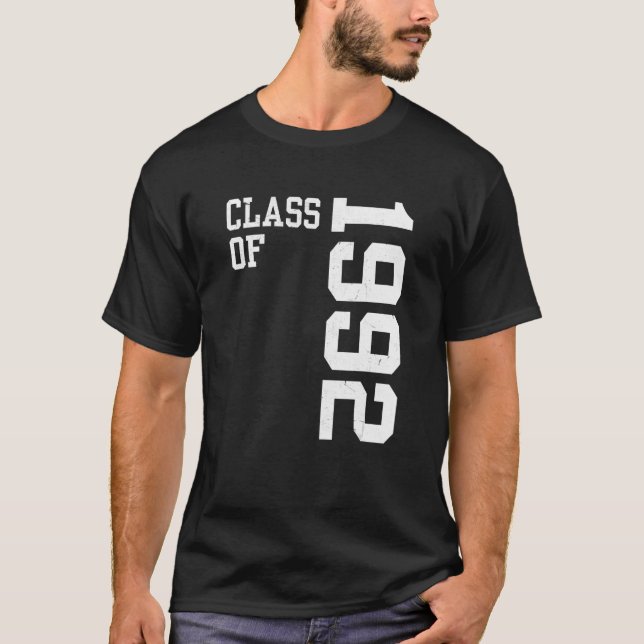T-shirt Classe rétro de 1992 Lycée Réunion Vin (Devant)