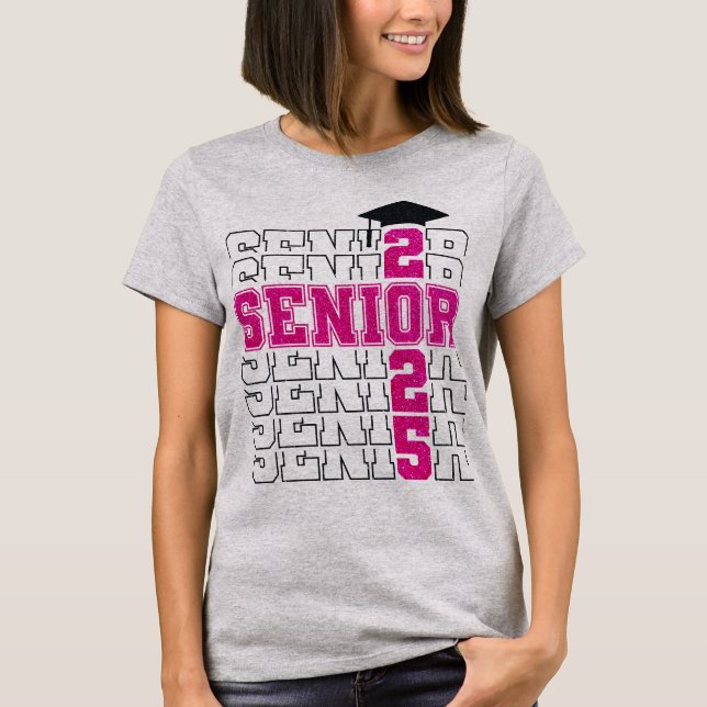 T-shirt Classe rose de 2025 Senior Graduation (Devant)