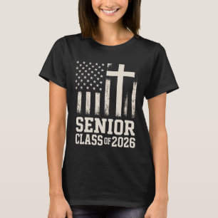 T-shirt Classe supérieure 2026 Drapeau croisé USA