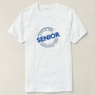T-shirt Classe supérieure bleue d'insigne en détresse