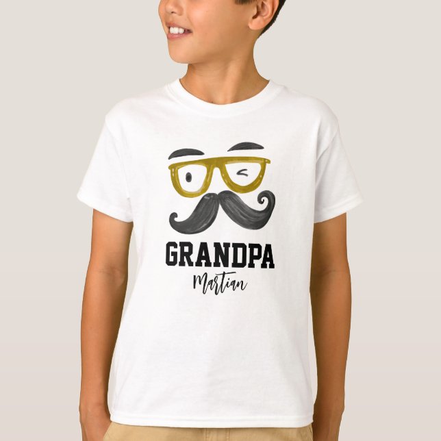 T-shirt Classes Jaunes Drôle Et Grand-Père Personnalisé Mo (Devant)