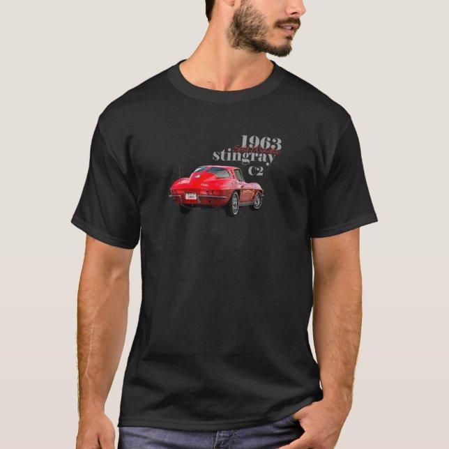 T-shirt Classic 1963 Stingray Split Window American Sports (Devant)