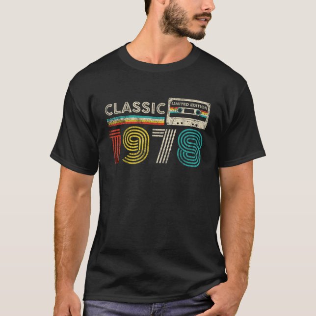 T-shirt Classic 1978 Rétro Anniversaire Idée 1978 Cassette (Devant)