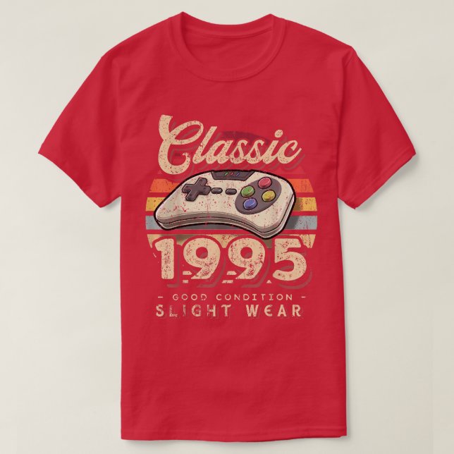 T-shirt Classic 1995 27e Anniversaire Retro Video Game Con (Design devant)