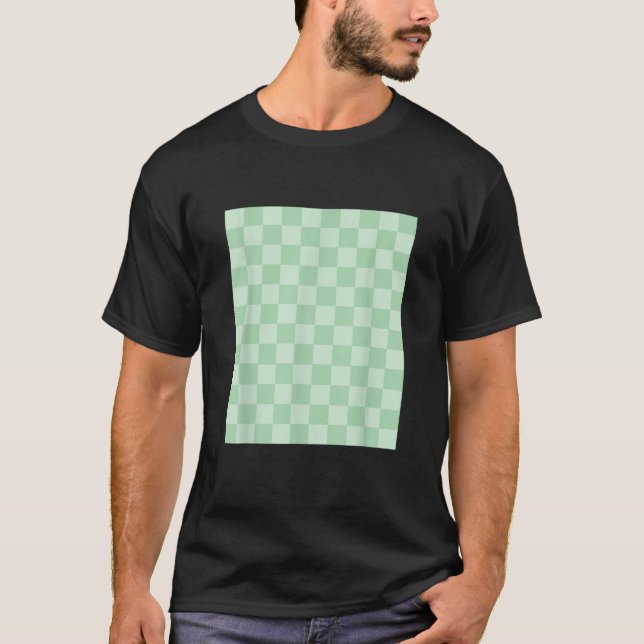 T-shirt Classic À damiers Checker Checker Pare Vert (Devant)