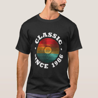 T-shirt Classic depuis 1986 Retro Vinyl Record Birt Vintag