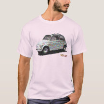 Classic Fiat 500 en blanc sur rose clair