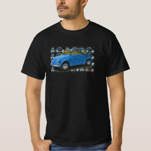 T-shirt Classic Fiat 500 en bleu