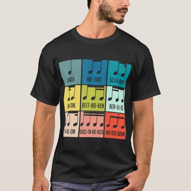 T-shirt Classic Music Notes Compositeur de la feuille de m (Devant)
