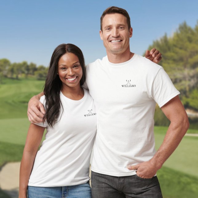 T-shirt Classic Nom Personnalisé Clubs de Golf (Classic Personalized Name Golf Clubs T-Shirt)