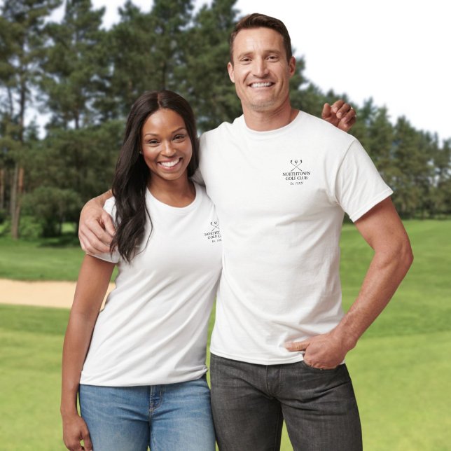 T-shirt Classic Personnalisé Golf Club Nom (Classic Personalized Golf Club Name T-Shirt)