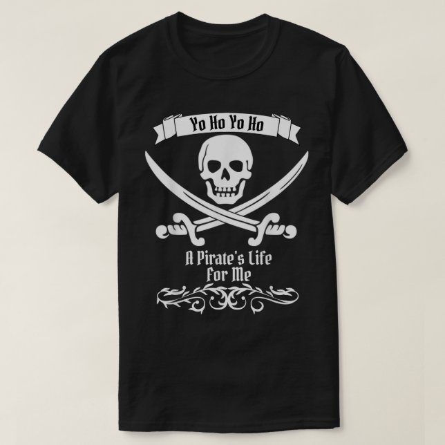 T-shirt Classic Pirate Skull Crossed Swords Art (Design devant)