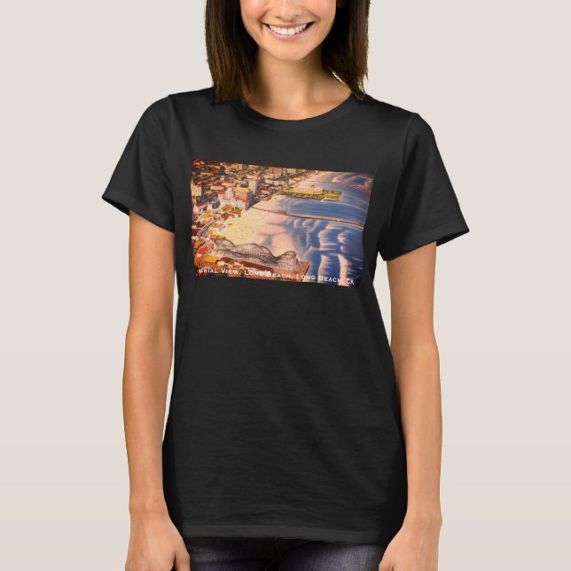 T-shirt Classic Retro Long Beach (California Beach Town) (Devant)