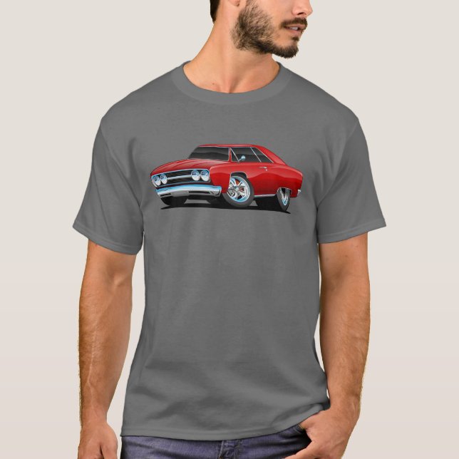 T-shirt Classic Vintage Red Car Roadster (Devant)