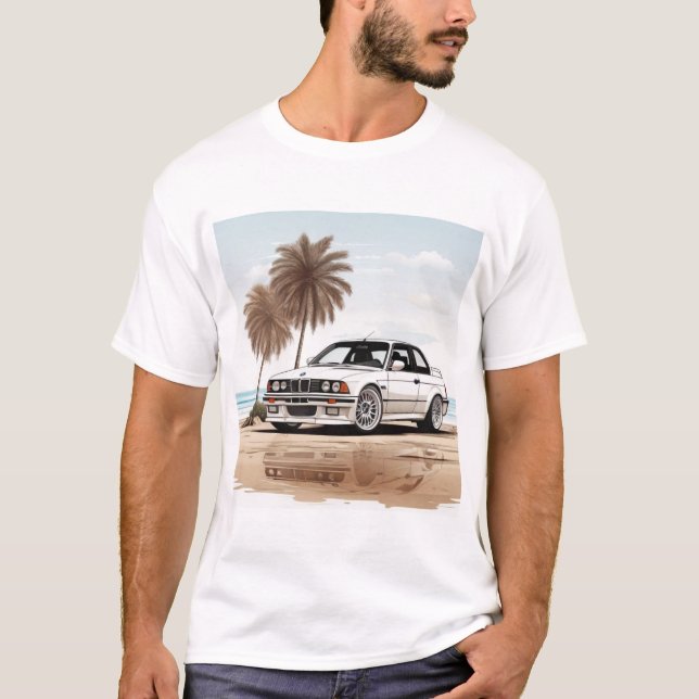 T-shirt Classic White BMW M3 Tee - Timeless Beach Style (Devant)