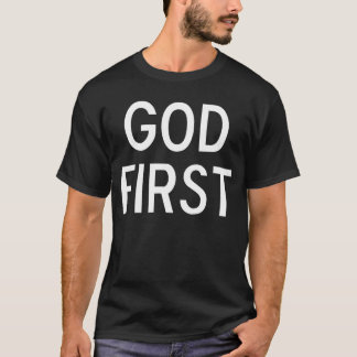 T-shirt Classicetees God First Christian Bible Faith Famil