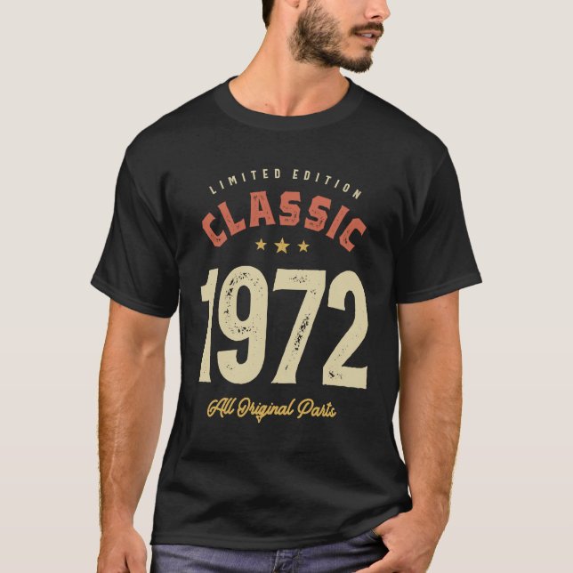 T-shirt Classique 1972 - 51e Anniversaire Classique Né 197 (Devant)