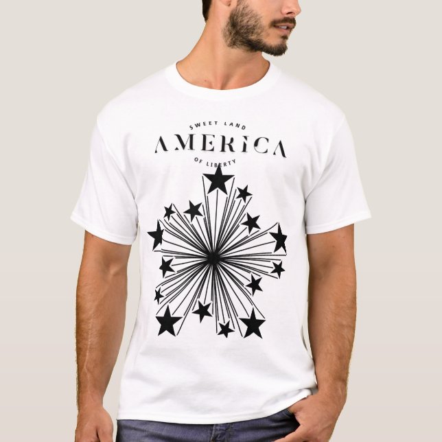 T-shirt classique "American Stars" (Devant)