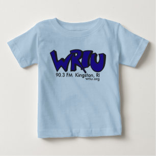 T-shirt classique de bébé de logo de WRIU (bleu)