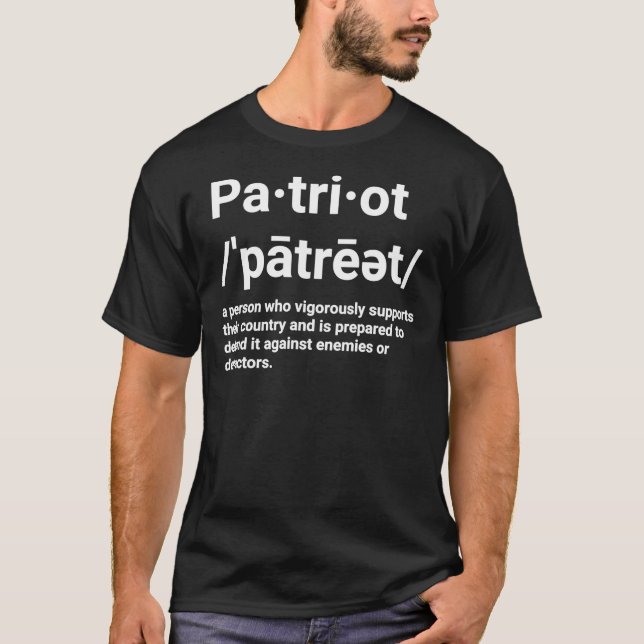 T-shirt classique de définition de patriote (Devant)