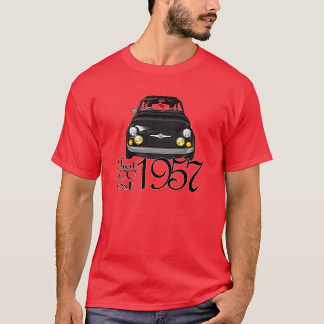 T-shirt classique de Fiat 500 (Devant)