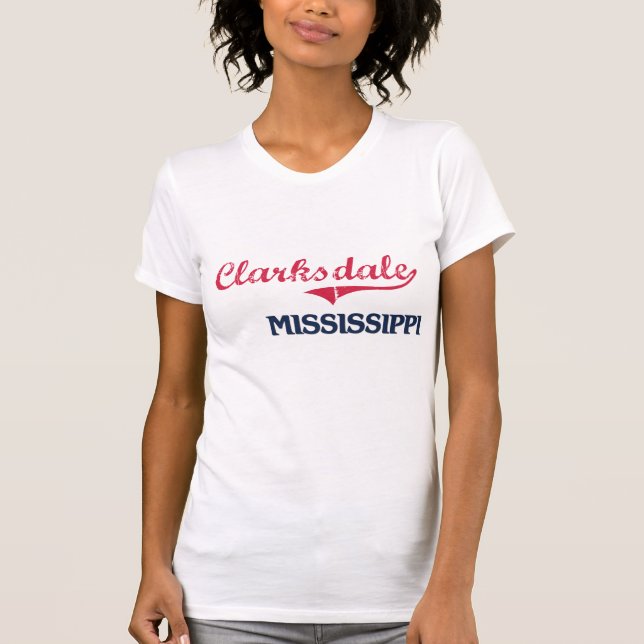 T-shirt Classique de ville de Clarksdale Mississippi (Devant)