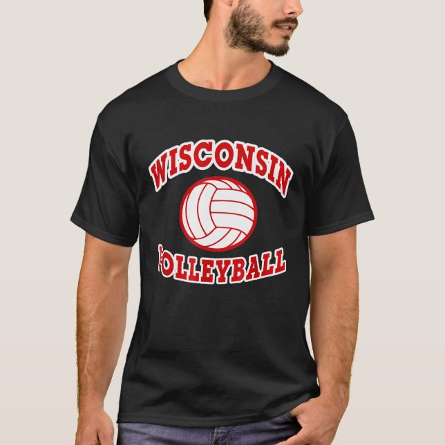T-shirt Classique de volley-ball du Wisconsin (Devant)