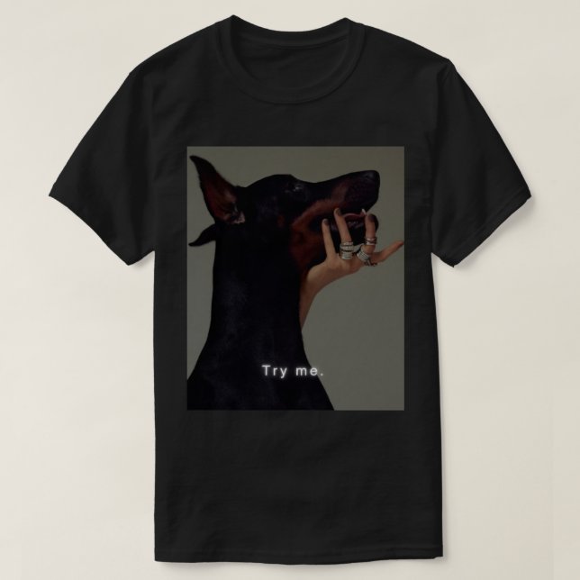 T-shirt Classique Doberman en colère (Design devant)