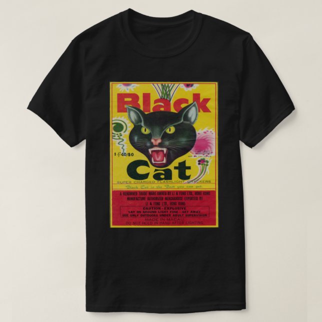 T-shirt classique en félins de chat noir (Design devant)