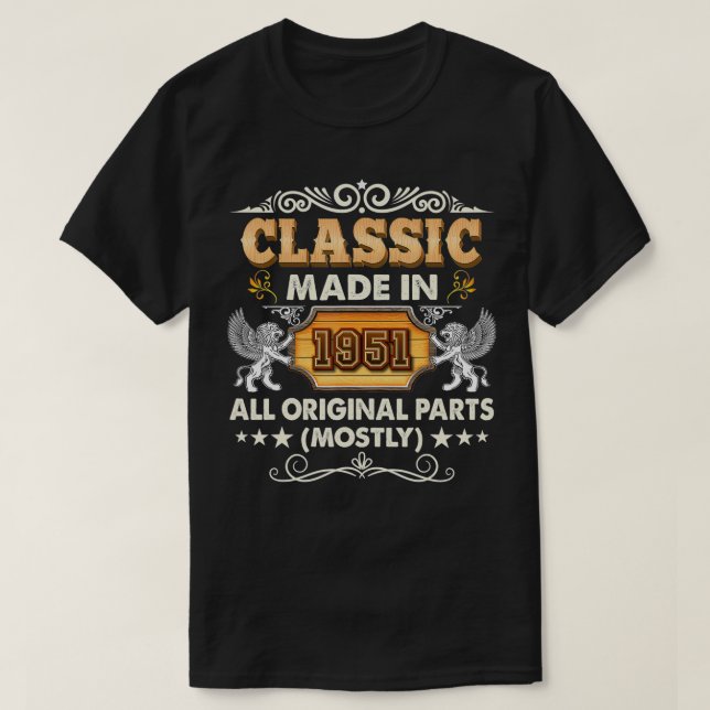 T-shirt Classique Fabriqué En 1951 Principalement Toutes P (Design devant)