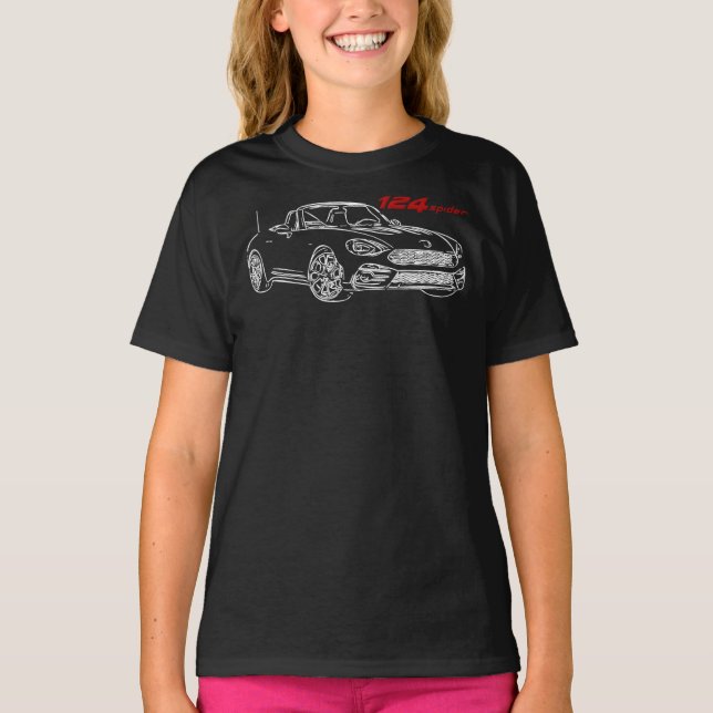 T-shirt classique Fiat 124 Spider (Devant)