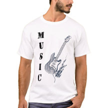 T-Shirt Classique Guitare pour Amoureux de Musique