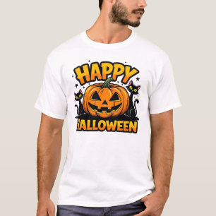 T-Shirt Classique Halloween Chat Noir_2