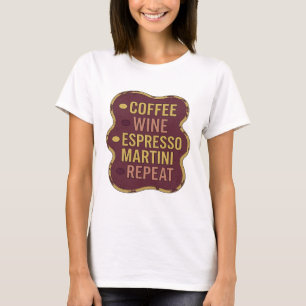 T-shirt Classique Jaune CAFÉ VIN ESPRESSO MARTINI RÉPÉTER