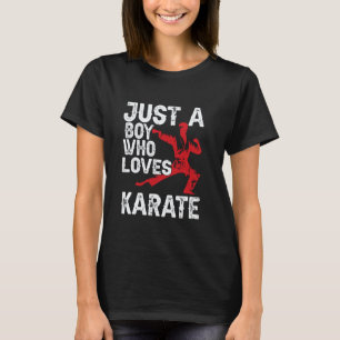 T-shirt Classique Juste Un Garçon Qui Aime Le Karaté Drôle