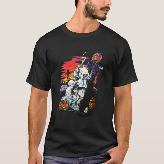 T-shirt classique Lady Death halloween (Devant)