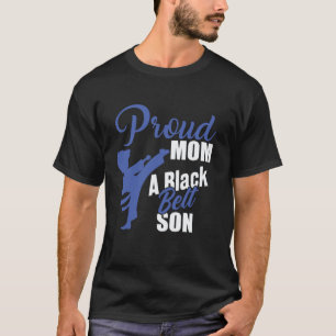 T-shirt Classique Maman Fièrre Ceinture Noire Fils Fête de