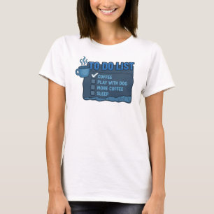 T-shirt Classique Navy CAFÉ JOUER AVEC LE CHIEN Design Ori