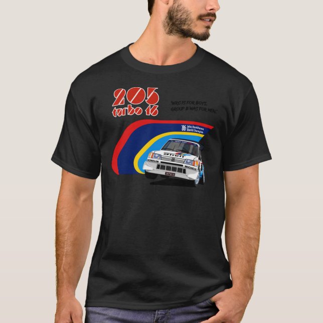 T-shirt classique Peugeot 205 T16 (Devant)