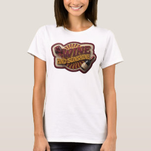 T-shirt Classique Rose WINE AND SUNSHINE Texte Art 3D