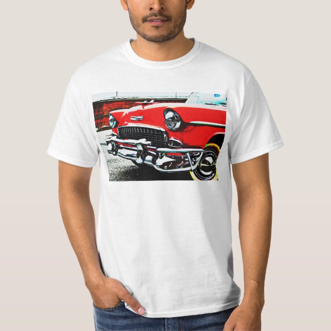 T-shirt classique voiture rouge vintage (Devant)