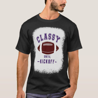T-shirt Classy Jusqu'Au Kickoff Purple Lettres Sport Jeu D