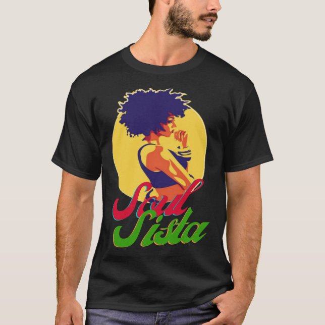 T-shirt Classy Womens African Head Wrap Black Pride  Soul  (Devant)