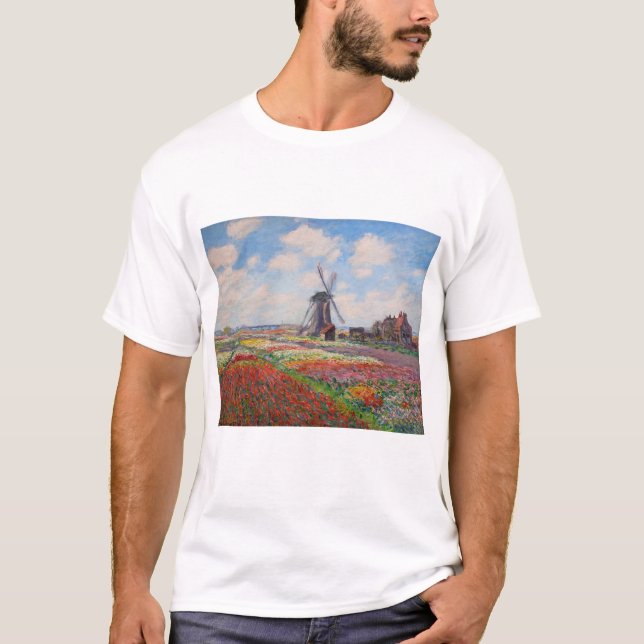 T-shirt Claude Monet - Champ de Tulipes en Hollande (Devant)