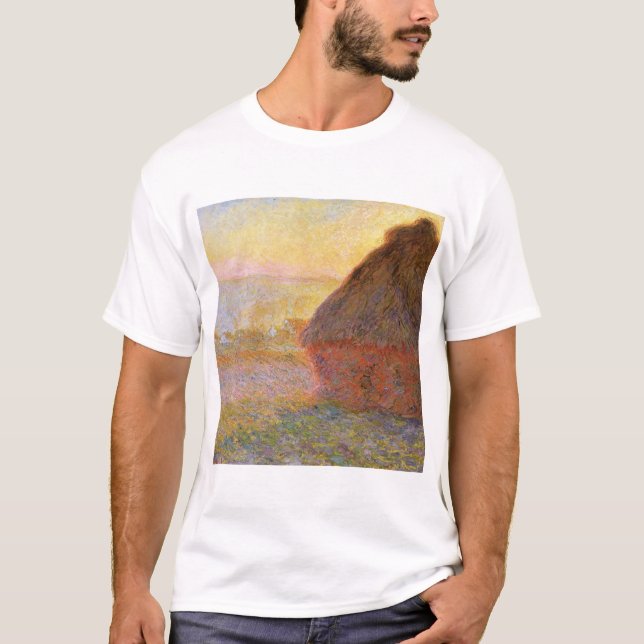 T-shirt Claude Monet Impressionniste Peinture Graystaks I (Devant)
