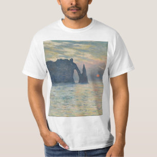 T-shirt Claude Monet - La falaise, Étretat, coucher de sol